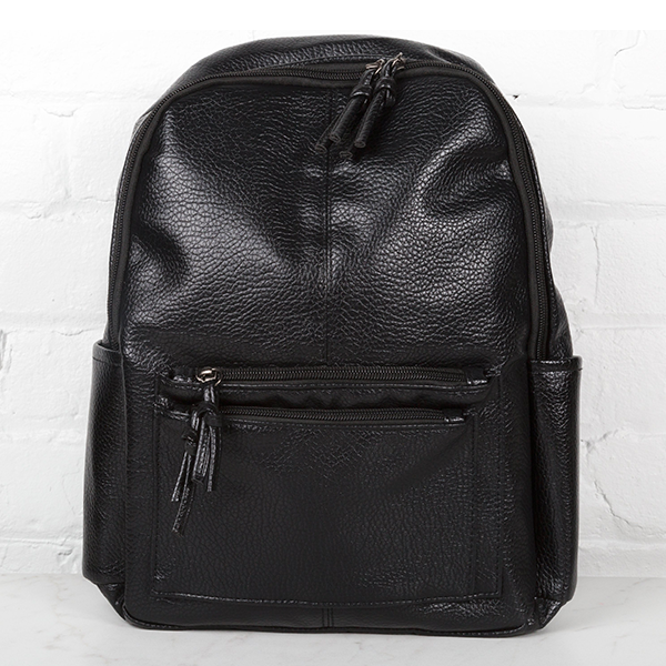 Black Leather Backpack